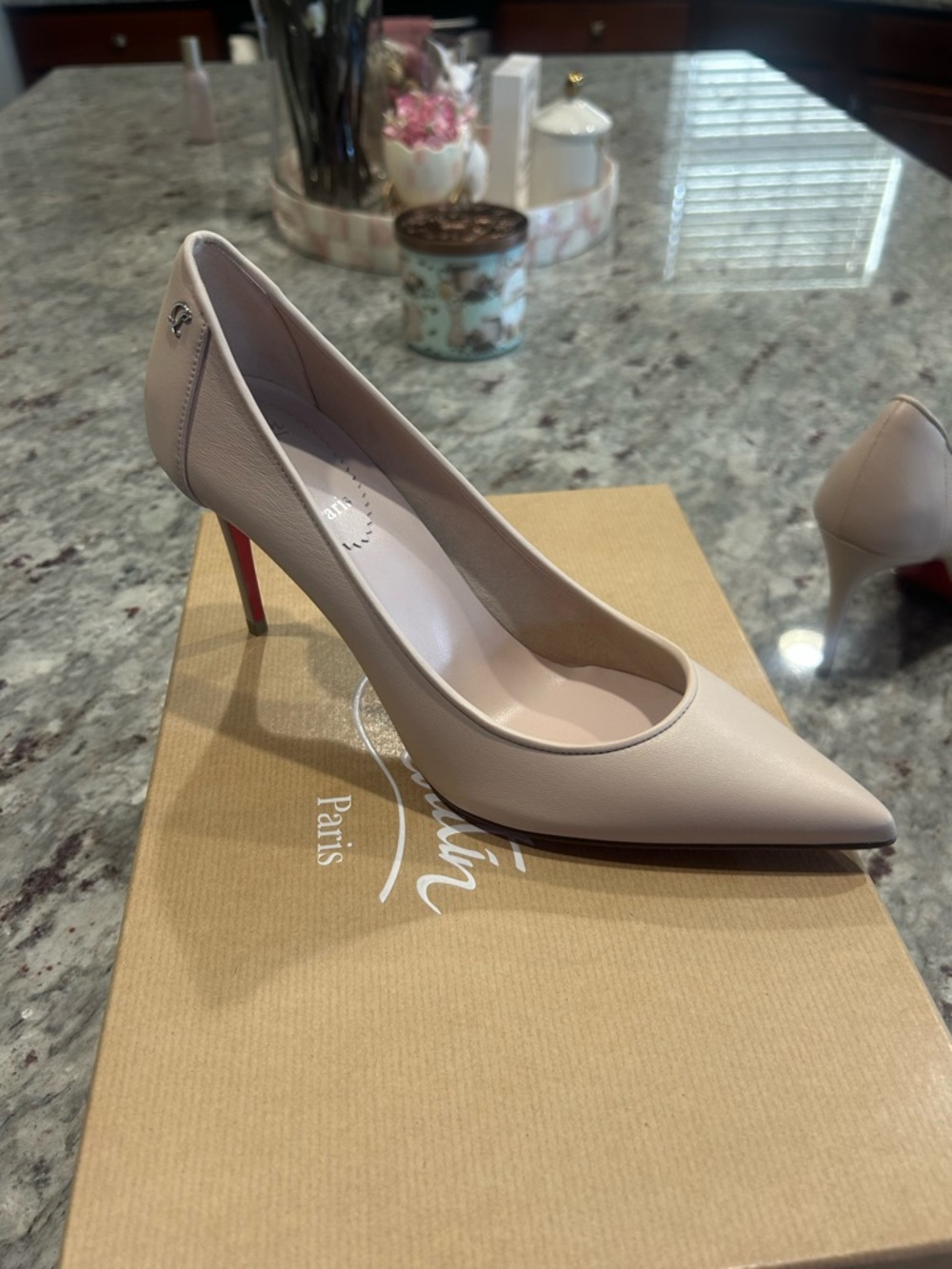 Christian Louboutin Sporty Kate 85 Leche Pointed-Toe Pump - Picture 4 of 6